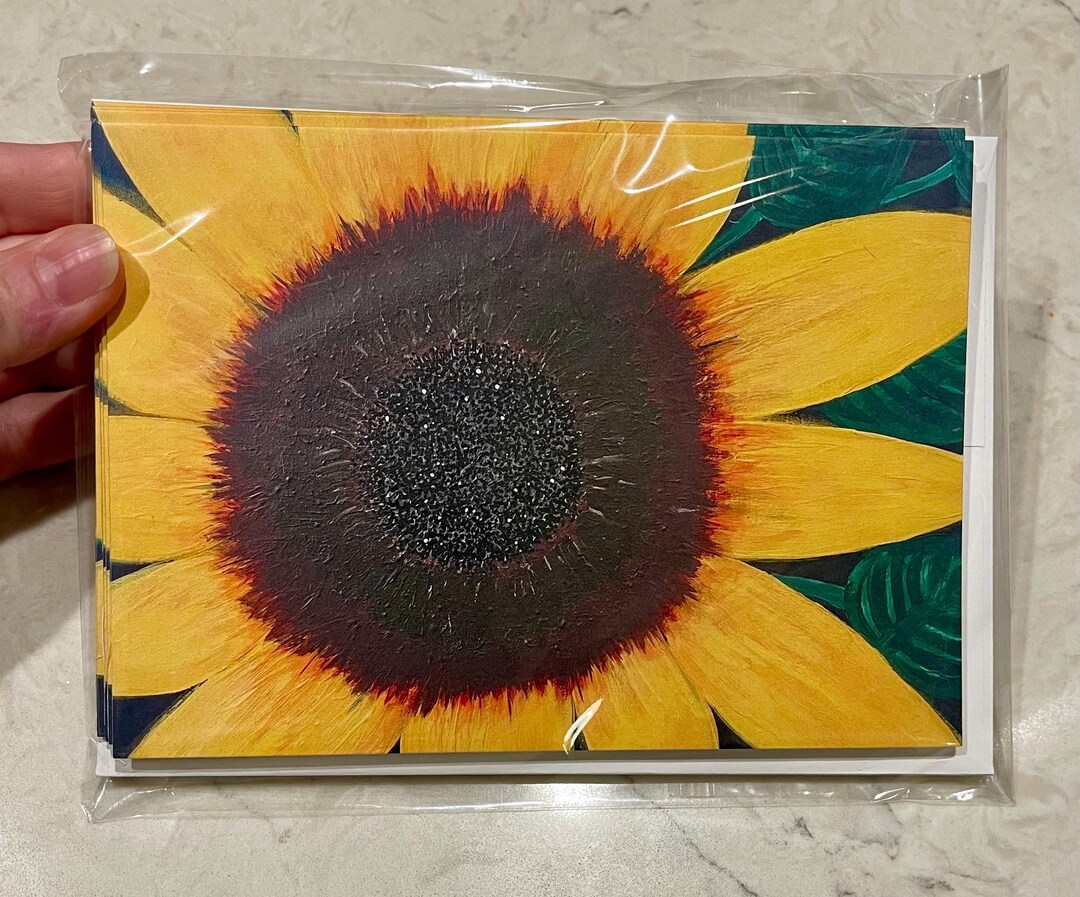 Set of Six 5x7 Super Sunflower Blank Cards - Etsy