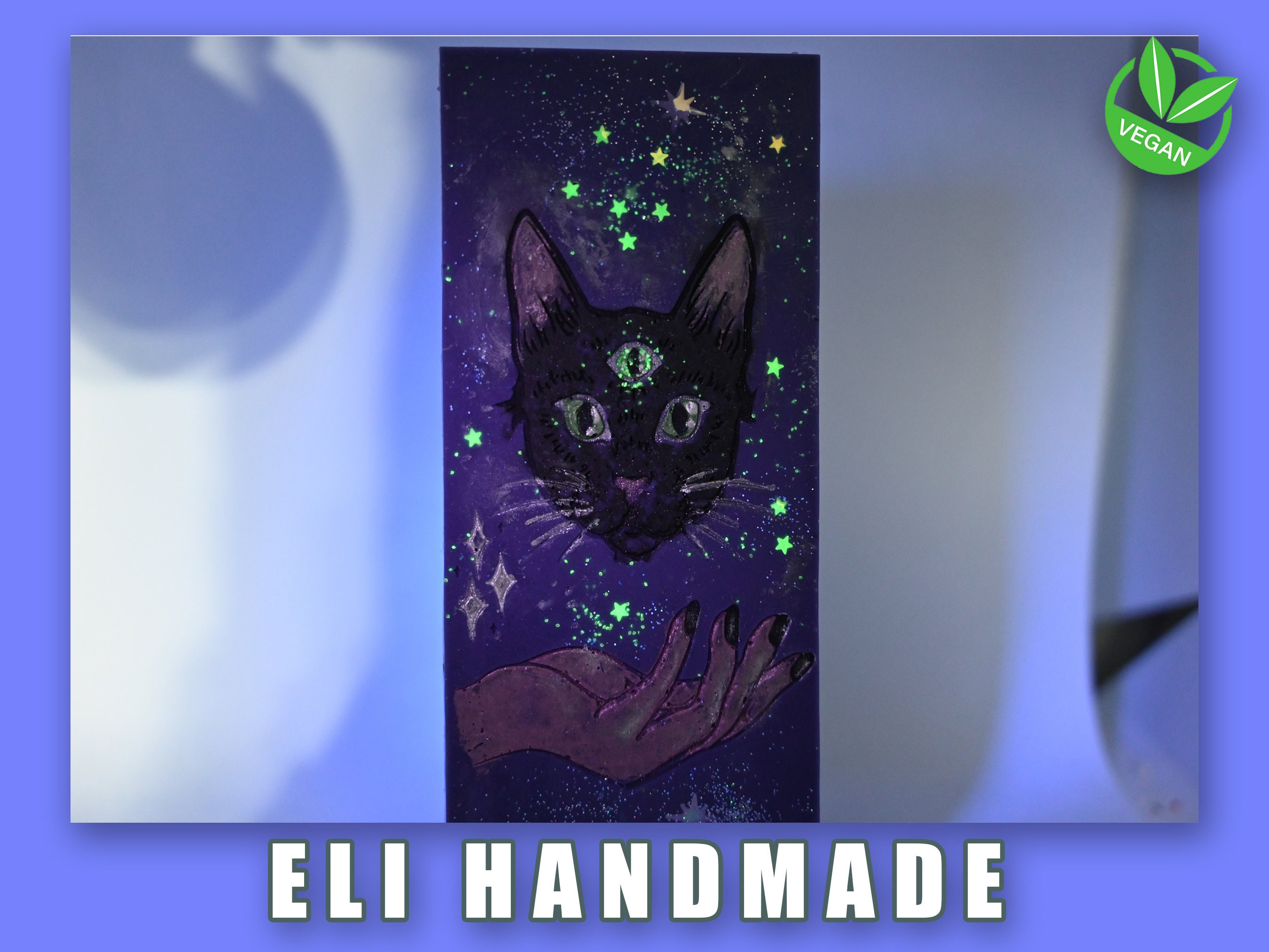 Magic Cat Hand poured Soy Wax Melt with Glow in the dark stars Etsy