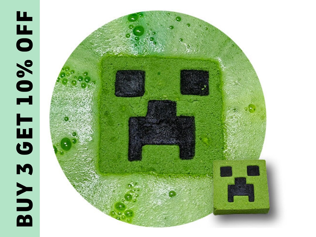 Minecraft Creeper Bath Bomb for Kids Fun and Fruity Scent - Etsy