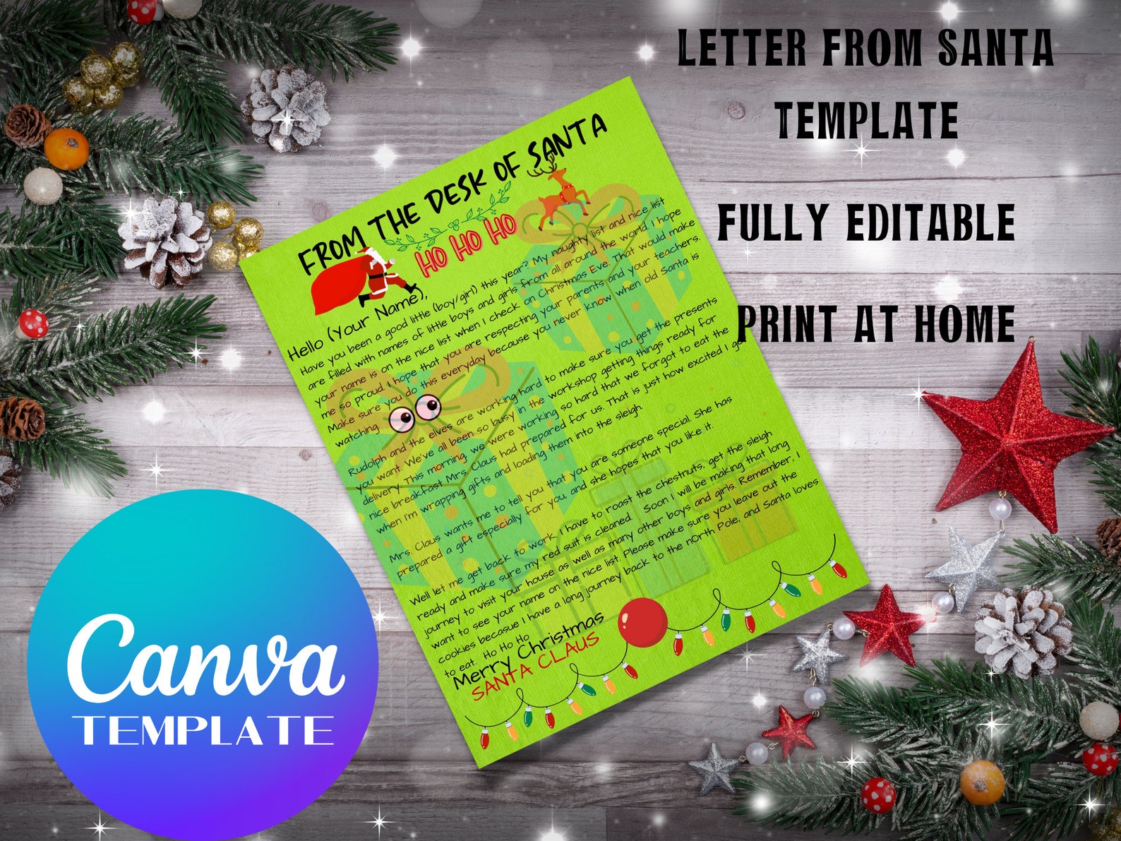 Editable santa letter template santa letter letter from santa