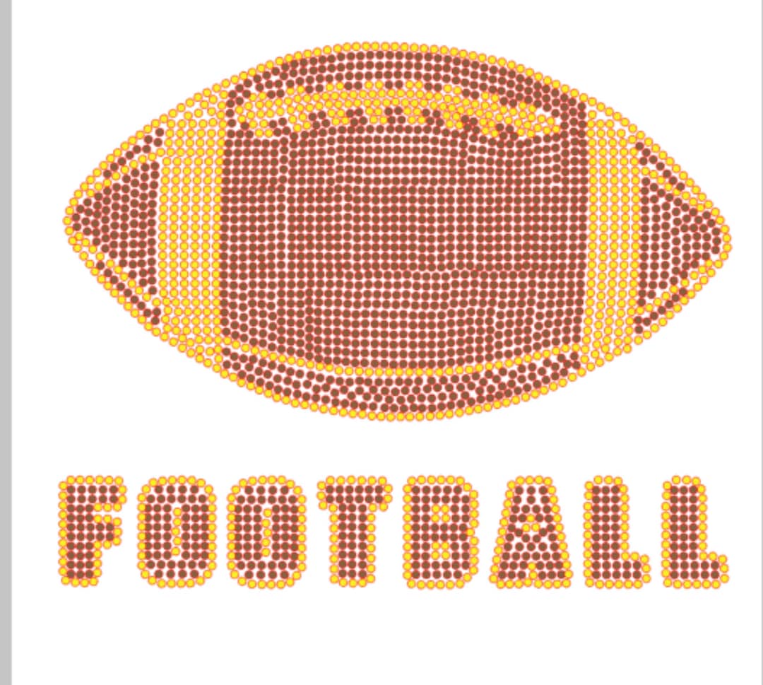 Football Brown, Rhinestone Design Template, SS10, 10.687w X 8.570h - Etsy