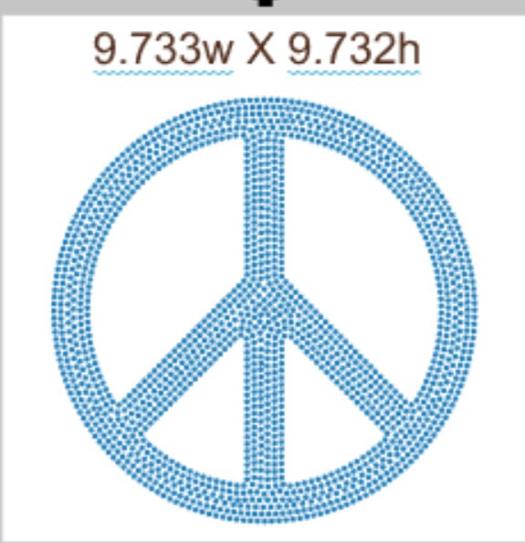 Communication Sign Rinstone Peace Sign, Rhinestone Design Template, SS10, 9.733w X 9.732h - Etsy