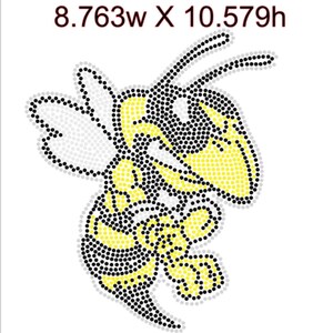 Yellow Jacket Solo Rhinestone Design 8.763wX10.579h SS10