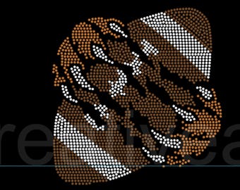 Claws on Football, Rhinestone Design Template, SS10