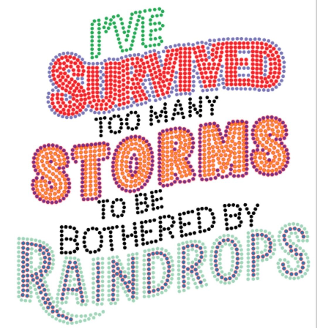 I've Survived Too Many Storms..." Rhinestone Design Template, SS10, - Etsy