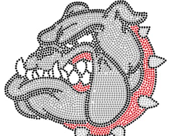 Rhinestone Design Template, Bulldog, SS10. 11.041w X 9.668h