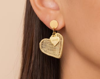 Heart Earrings – Handmade 14K Gold Plated Romantic Gift for Her