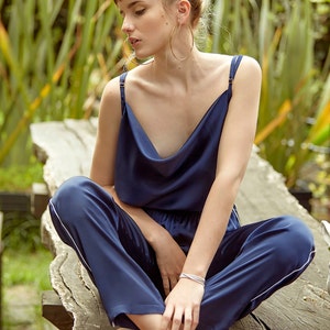 Elegant Silk Camisole and Carrot Fit Pants Set