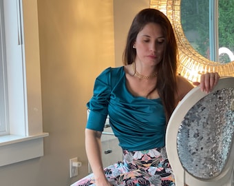 Seksowne Body z lycry, bufiaste rękawy