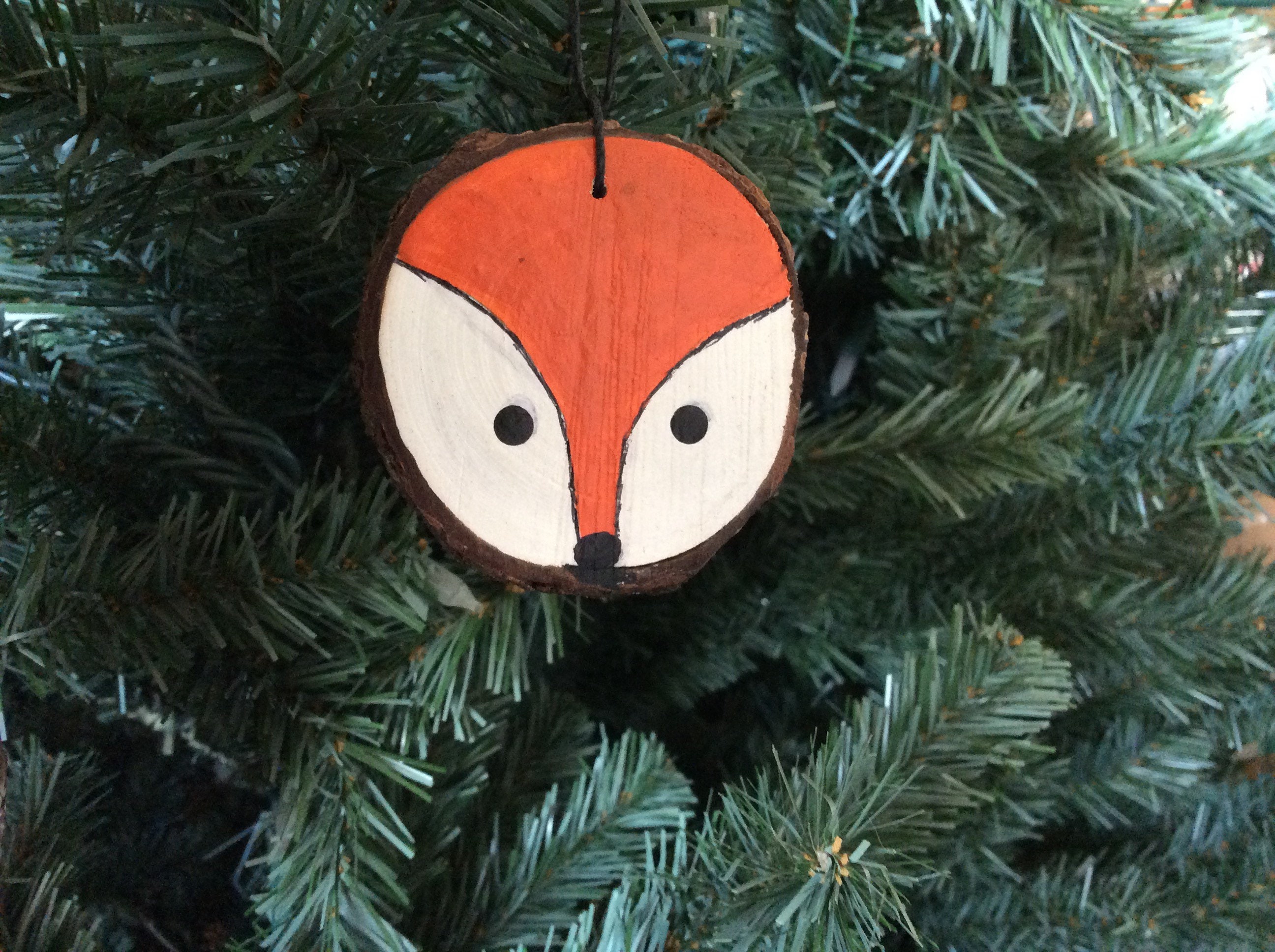 Fox slice wood ornament Etsy