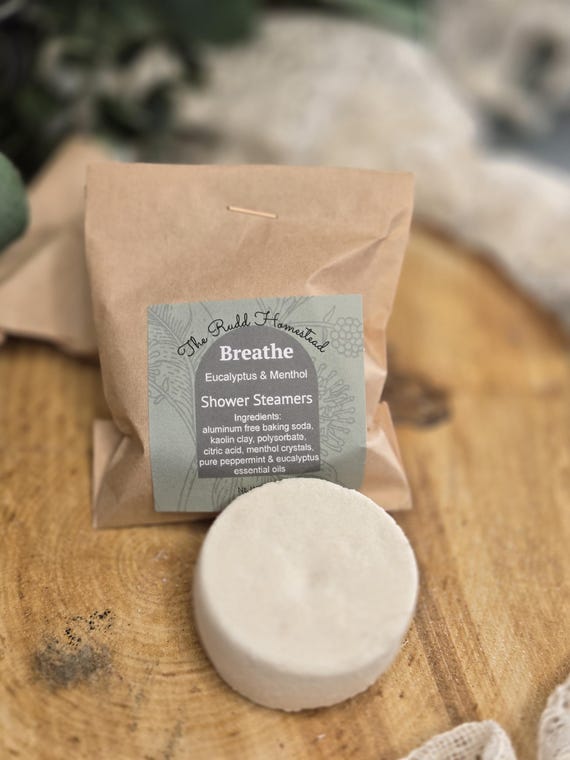 Breathe Easy Eucalyptus & Menthol Shower Steamer | Shower Bombs | Shower Tablets | Aromatherapy | Stocking Stuffer | Spa Shower | Self-Care