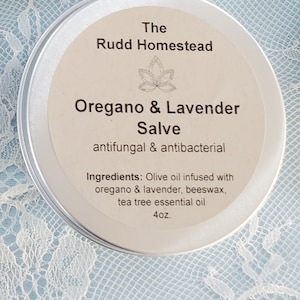 Oregano and Lavender Herbal Salve | Infused Oils | WildCrafted Herbs | Pure Essential Oils | Natural Remedy |  Pure Cold Pressed Olive Oil