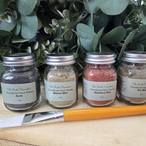 Organic Powdered Clay Facial Masks | DIY Spa Gift | Face Mask Skincare | Vegan Skin Care | Natural Ingredients | Gift for Her | Self-Care