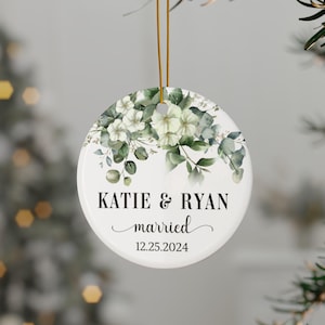 Personalized Couples Ornament, Wedding Gift Ornament, Fist Christmas Ornament, Custom Wedding Date Ornament, Personalized Name Ornament