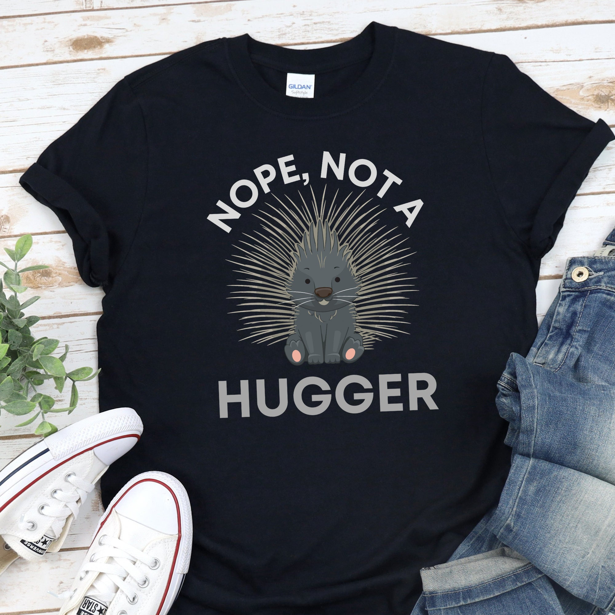 Not a Hugger Shirt, Porcupine Shirt, Funny Introvert Shirt, Sarcastic ...