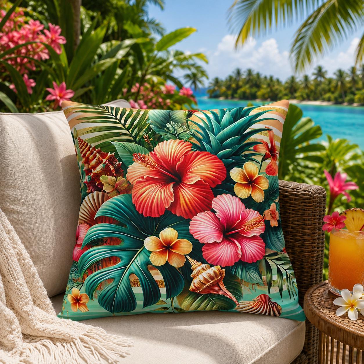 Outdoor Cushions Hibiscus - Etsy