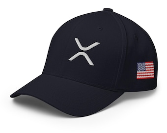 XRP Embroidered Flex Fit Hat - Cryptocurrency Cap