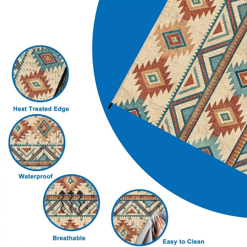 Southwestern Outdoor Patio Rug, Tribal Aztec Plastic Straw Mat ...