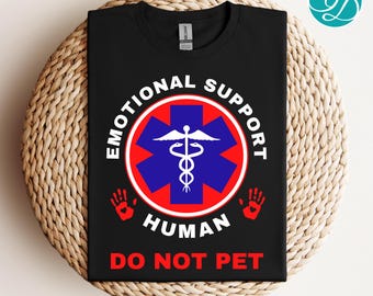 Camiseta divertida de apoyo emocional para humanos: Camiseta para mamás/papás perrunos