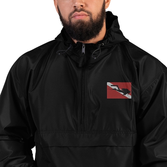 Champion mens jacket packable wind resistant cheap lightweight scuba hood kanga pocket