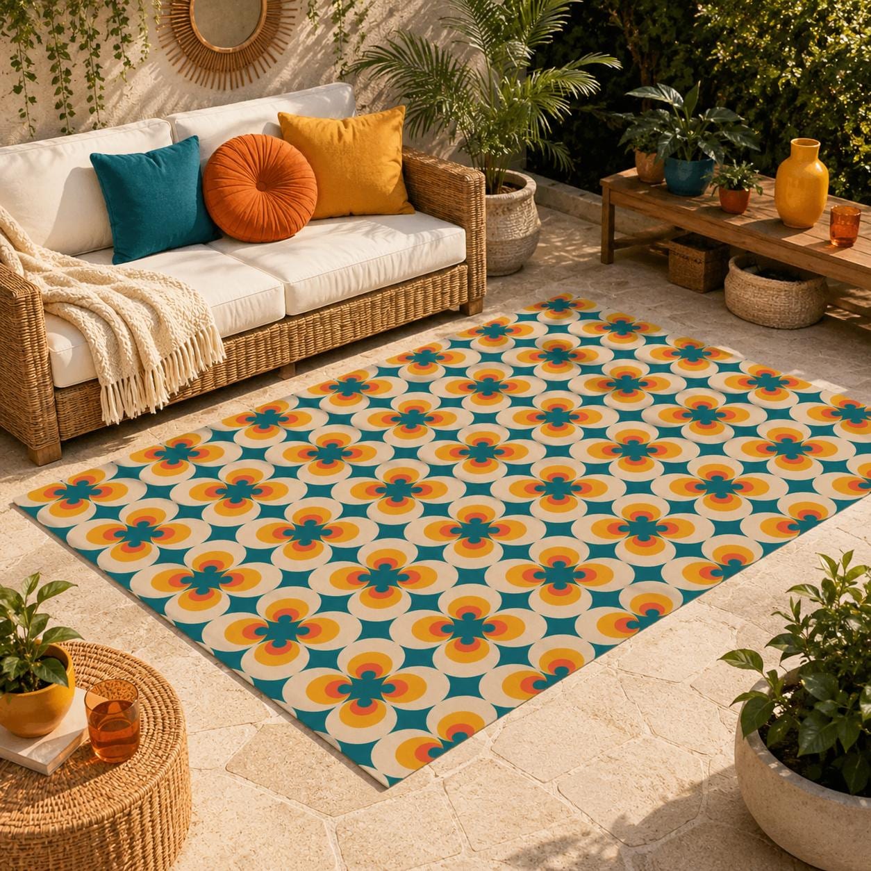 70s Retro Outdoor Rug - Etsy