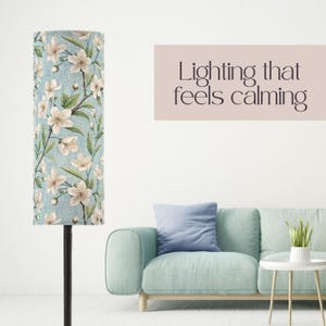 Floral Modern Standing Floor Lamp (Made in USA), Remote Controlled Dimmable Lighting, Calming Home Decor
