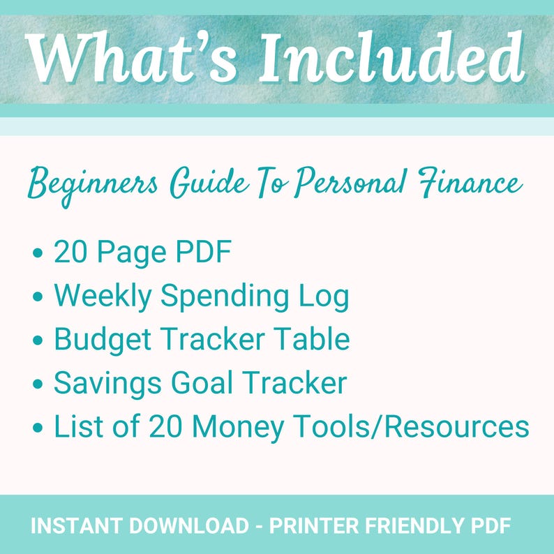 Beginner Personal Finance Guide: Printable Budget Planner & Money ...