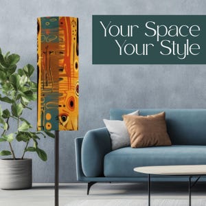 Vintage Tribal Style Boho Modern Standing Floor Lamp (Made in USA) Remote Controlled Dimmable Lighting