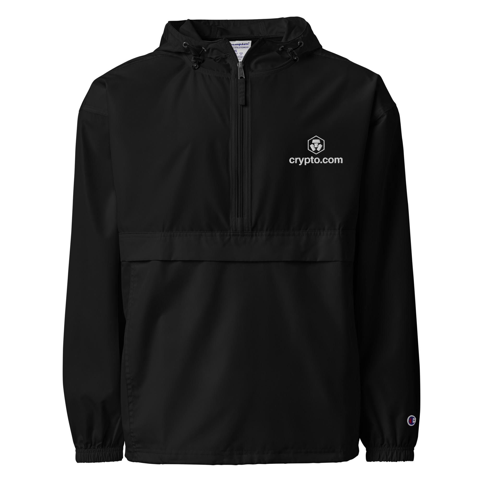 Crypto.com Embroidered Champion Packable Jacket: Wind & Rain