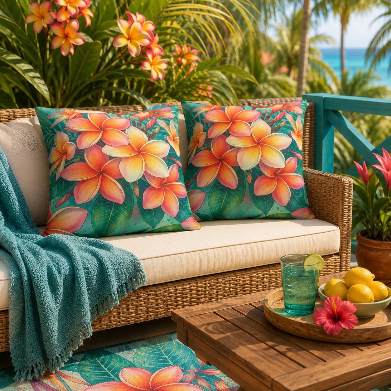 Outdoor Cushions Hibiscus - Etsy