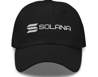 Solana hat, Solana embroidered Dad hat, SOL hat, Solana apparel, Solana gift, crypto hat, cryptocurrency hat