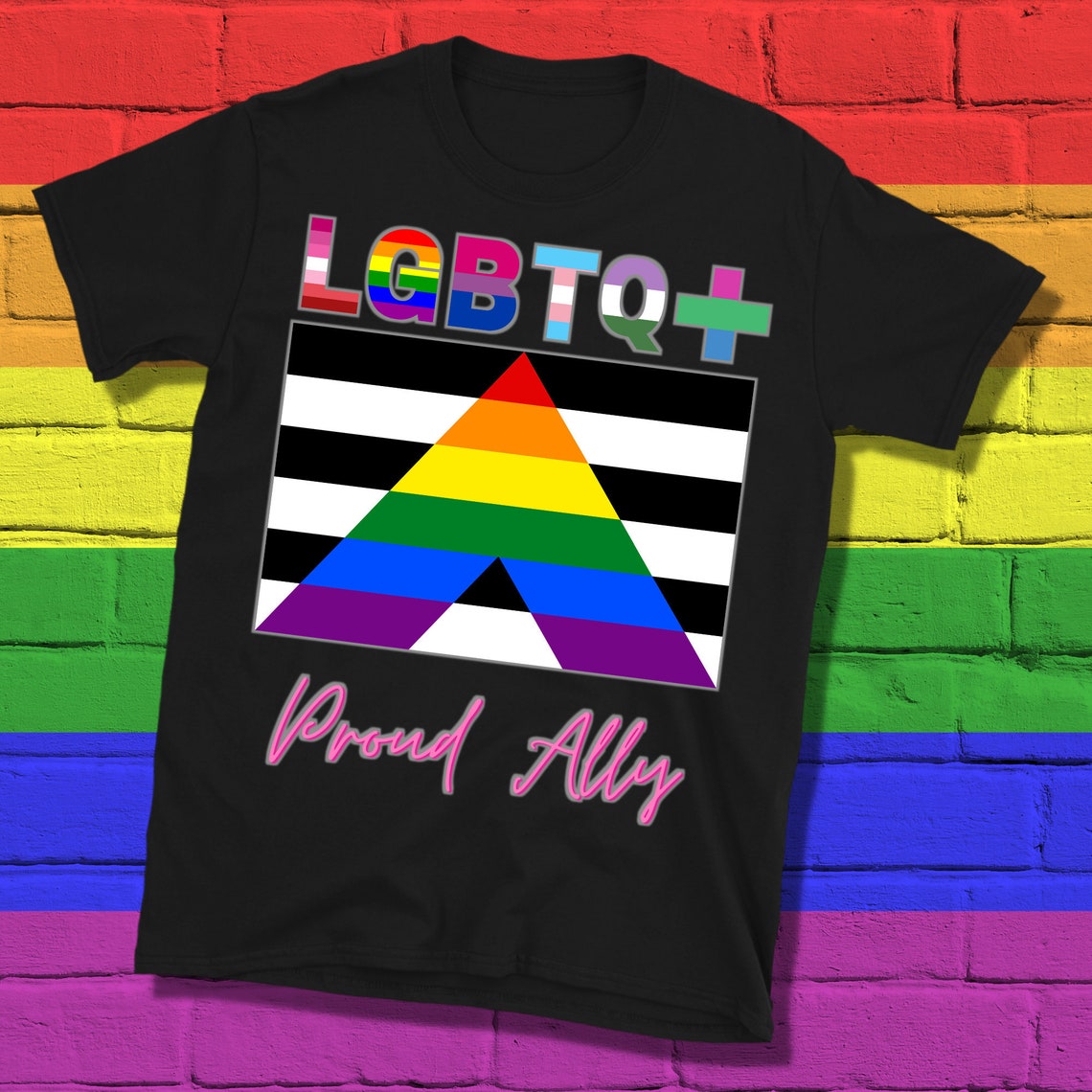 Lgbtq Shirt Proud Ally T Shirt Lgbtq Flags Shirt Pride Etsy 