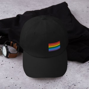 Rainbow Flag Hat, Pride Flag Hat, LGBTQ+ Hat, Proud Ally Hat, Gay Pride Embroidered Hat, LGBTQ+ Gift