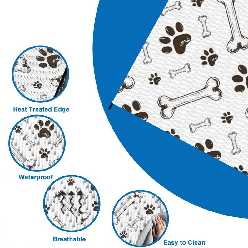 Dog Paw Print Outdoor Patio Rug – Waterproof Plastic Straw Mat for ...
