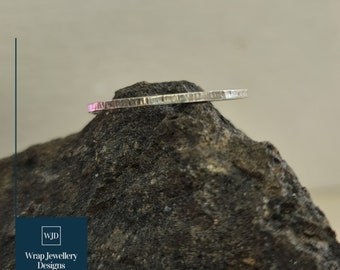 Handmade Sterling Silver Midi Ring: Textured Stacking Jewellery