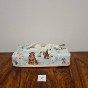 Cover for cosmetic/handkerchief box, reversible case (suitable for coquettish boxes from Aldi) *** Dogs /Leopard (#25)