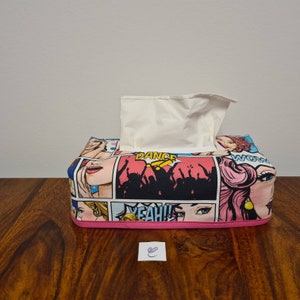Cover for cosmetics/handkerchief box, reversible case (suitable for Rewe organic and DM boxes) *** Comic Style/Koralle uni (#2)