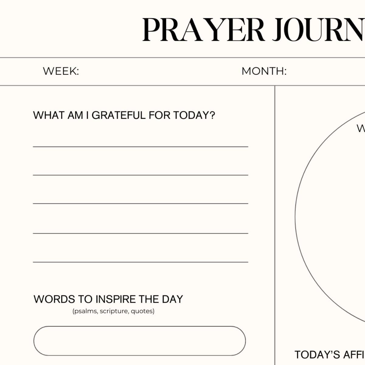Daily Christian Prayer & Gratitude Printable | Undated Spiritual ...