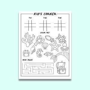 Juegos de menú de restaurante para niños/niños (para la parte posterior del menú) PDF