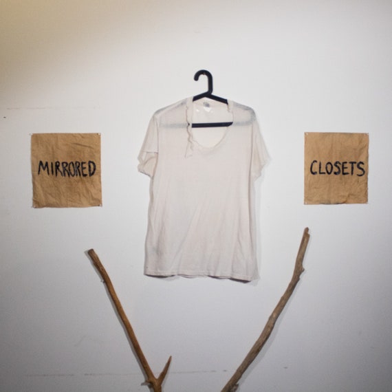 1970s Vintage Jockey white shirt distressed