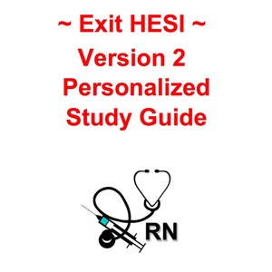 Personalized study guide for HESI Exit V2