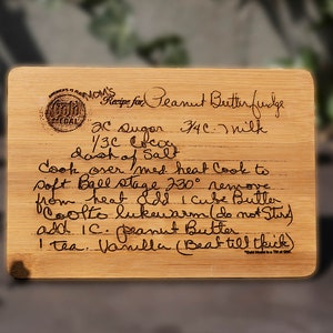 Handwritten Recipe Cutting Board, Grandma&#39;s Handwriting, Engraved Recipe, Mother&#39;s Day, Gift for Mom, Personalized Cutting Board