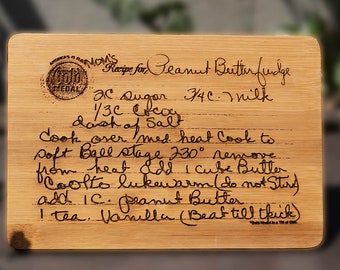 Handwritten Recipe Cutting Board, Grandma's Handwriting, Engraved Recipe, Mother's Day, Gift for Mom, Personalized Cutting Board