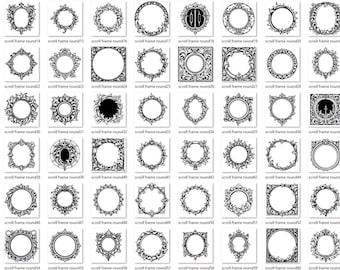 79 Scroll Frame Design Bundle. both circular and Square frames
