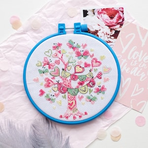 Cross stitch embroidery kit &quot;Blooms&quot;. Abris Art DIY cross stitch picture with frame 6.7&quot;