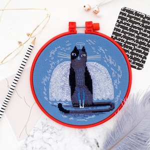 Cross stitch embroidery kit &quot;Cat&quot;. Abris Art DIY cross stitch picture with frame 6.7&quot;