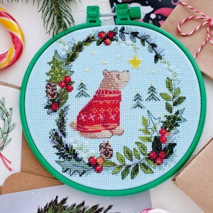 Cross stitch embroidery kit &quot;First star&quot;. Abris Art DIY cross stitch picture with frame 6.7&quot;