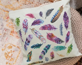 Kit De Punto De Cruz Estampado Elefantes En La Pradera - 45x45 Cm, Incluye Hilo, Aguja Y Lienzo, Ideal Para Cojines DIY