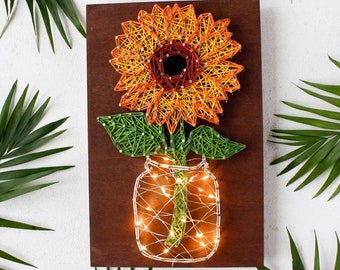 String Art DIY Kit "Sunflower" DIY, Abris Art. Creative DIY Kit.