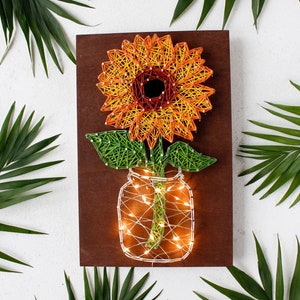 String Art DIY Kit &quot;Sunflower&quot; DIY, Abris Art. Creative DIY Kit.